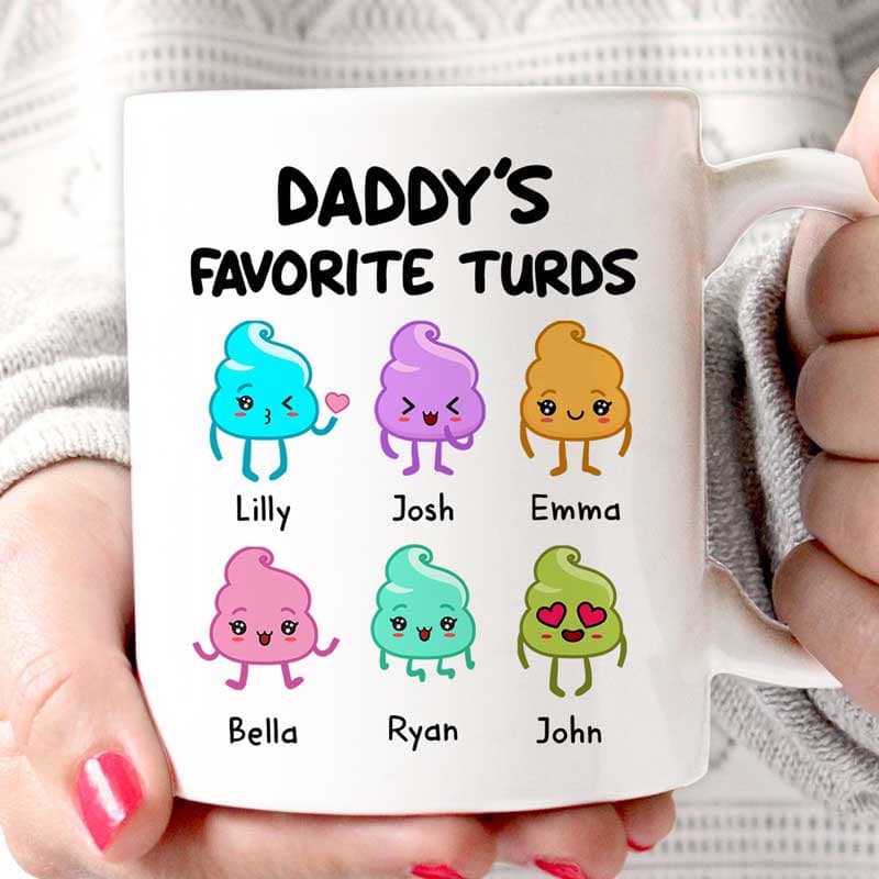 Dad Mom Grandpa Grandma Favorite Little Turds Personalized Mug