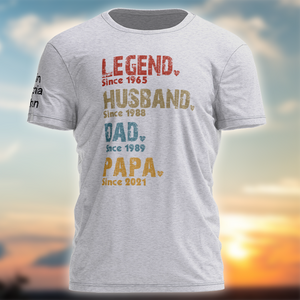 Personalized Legend Husband Dad Papa Since T-Shirt