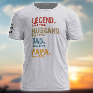 Personalized Legend husband dad papa since T-shirt