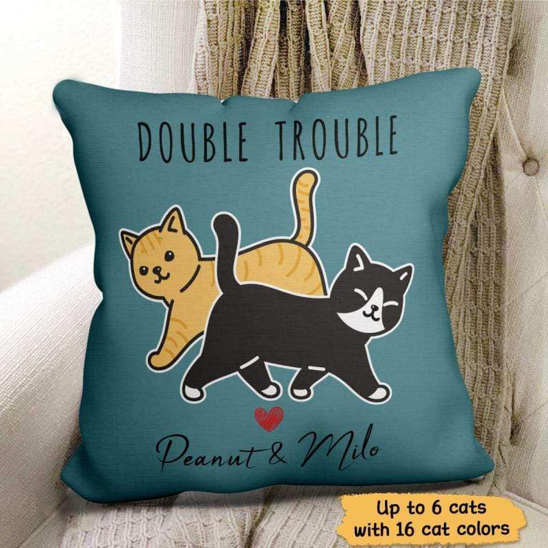 Walking Cat Personalized Pillow