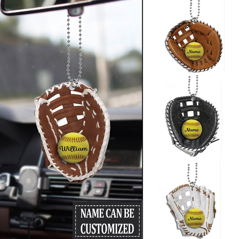Softball Personalized Flat Acrylic Ornament