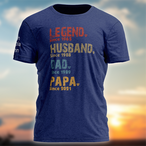 Personalized Legend Husband Dad Papa Since T-Shirt