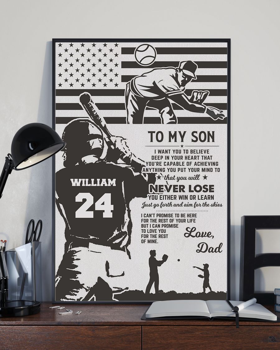 To my son Love Dad Vertical Poster- Family Gifts - Personalized Custom Poster