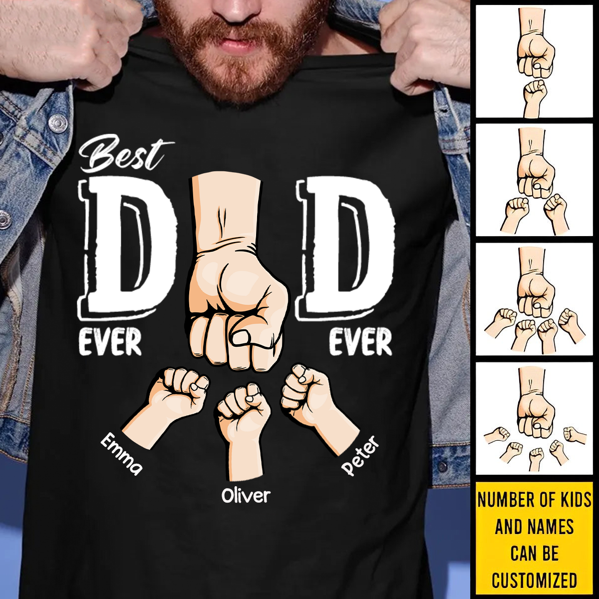 Best Dad Ever Ever - Family Personalized Unisex T-shirt
