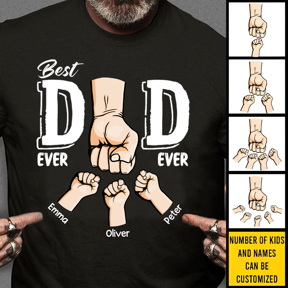 Best Dad Ever Ever - Family Personalized Unisex T-shirt
