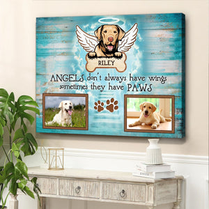 Unique Pet Loss Gifts Pet Photo Memorial With Angel Wings Dog Customized Gifts Poster