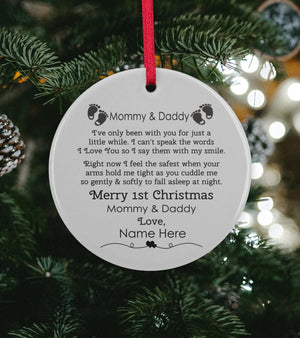 Round Ornament - Mommy Daddy 1st Christmas Special