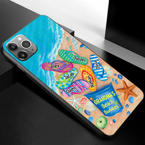 Nana's Beach Buddies Summer Flip Flop Personalized Phone case Perfect Gift for Grandmas Moms Aunties HTN28APR23CT1