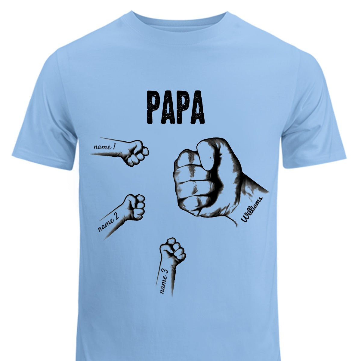 Personalized Grandpa with Grandkids Hand to Hands Shirt