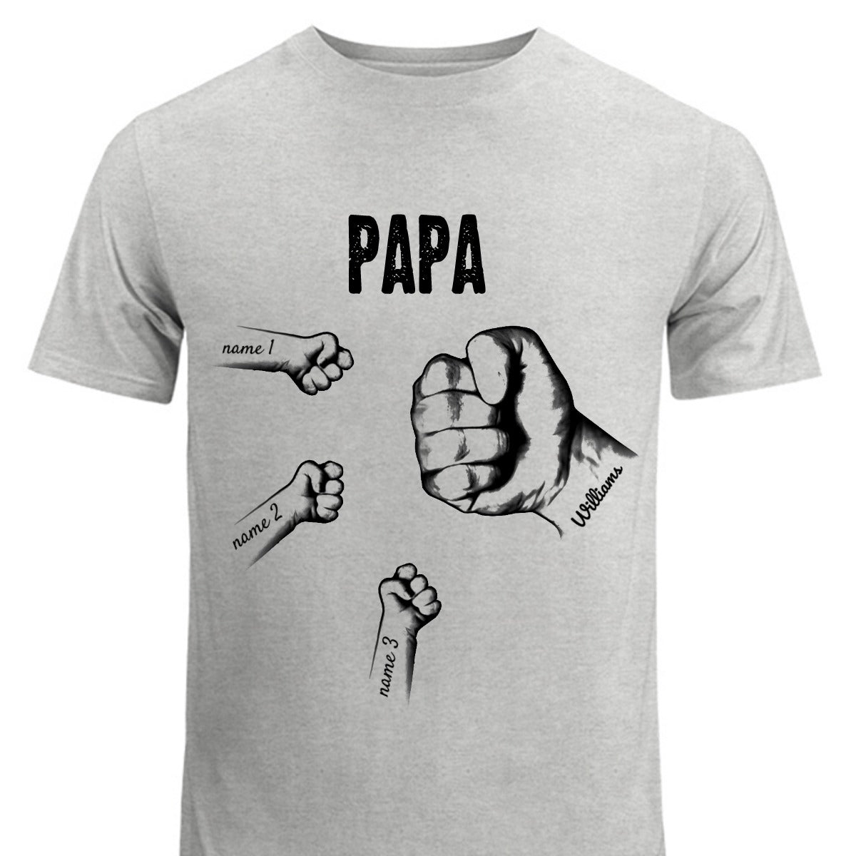 Personalized Grandpa with Grandkids Hand to Hands Shirt